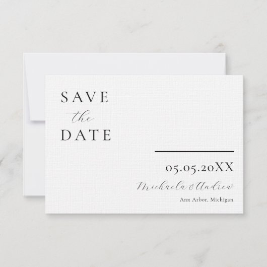 Het moderne Manuscript sparen de Datum, Foto op de Save The Date (Voorkant)