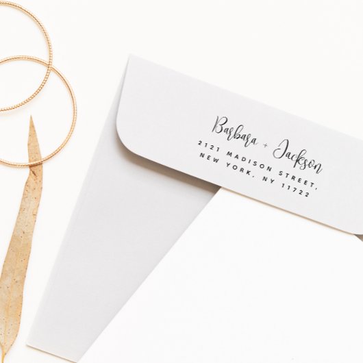 Het moderne Manuscript Stijlvolle Adres van de Ter Zelfinktende Stempel