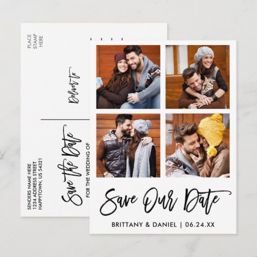 Het moderne Manuscript van de Borstel bewaart Onze Briefkaart (Voorkant / Achterkant)