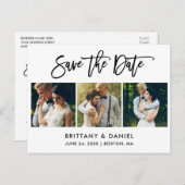 Het moderne Manuscript van de Borstel sparen Datum Aankondigingskaart (Voorkant / Achterkant)