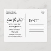 Het moderne Manuscript van de Borstel sparen Datum Briefkaart (Achterkant)