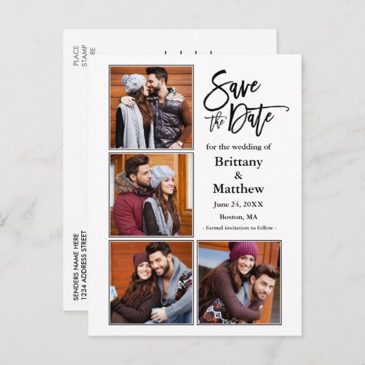 Het moderne Manuscript van de Borstel sparen het D Briefkaart (Voorkant / Achterkant)