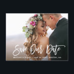 Het moderne Manuscript van de Borstel sparen Onze  Briefkaart<br><div class="desc">Het moderne Manuscript van de Borstel sparen Ons Verloving van de Datum het Briefkaart van de Foto</div>