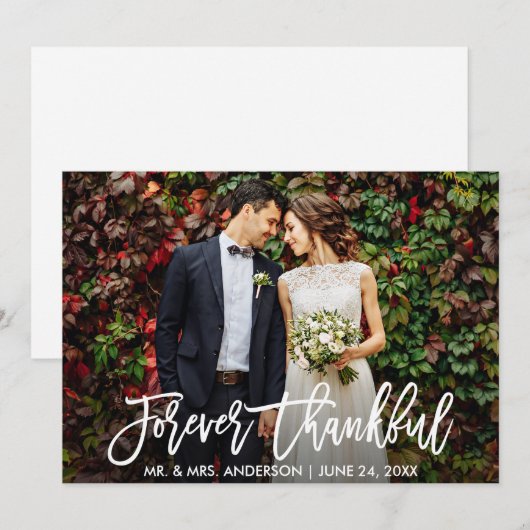 Het Moderne Manuscript van de Borstel van het huwe Bedankkaart (Voorkant / Achterkant)