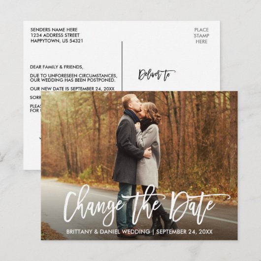 Het moderne Manuscript van de Borstel verandert de Briefkaart (Voorkant / Achterkant)