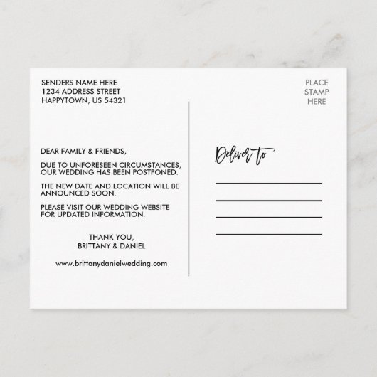 Het moderne Manuscript van de Borstel verandert de Briefkaart (Achterkant)