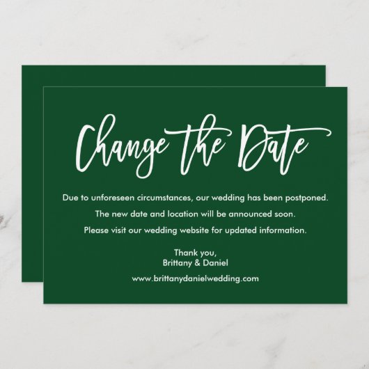 Het moderne Manuscript van de Borstel verandert de Save The Date (Voorkant / Achterkant)