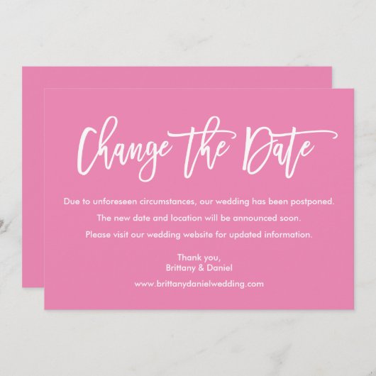 Het moderne Manuscript van de Borstel verandert de Save The Date (Voorkant / Achterkant)