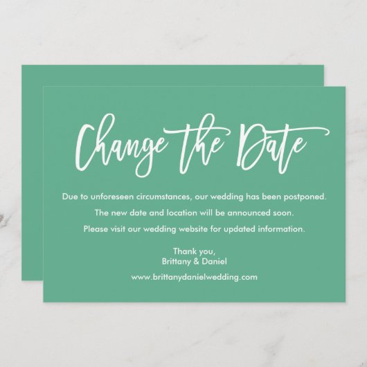 Het moderne Manuscript van de Borstel verandert de Save The Date (Voorkant / Achterkant)