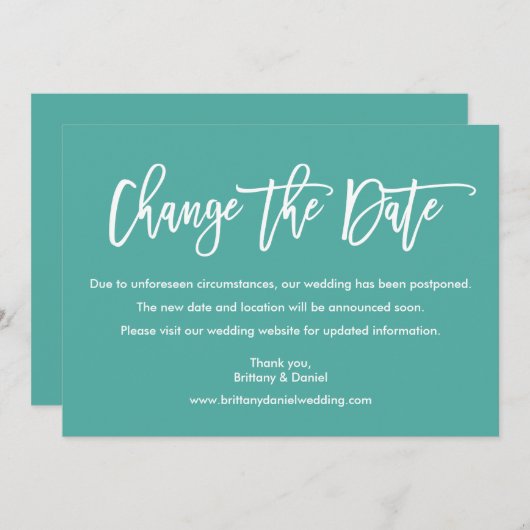 Het moderne Manuscript van de Borstel verandert de Save The Date (Voorkant / Achterkant)