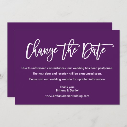 Het moderne Manuscript van de Borstel verandert de Save The Date (Voorkant / Achterkant)