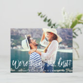 Het moderne Manuscript van de Borstel wij binden d Save The Date (Staand voorkant)