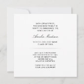 Het moderne Manuscript van de Calligrafie Afstuder Aankondiging (Achterkant)