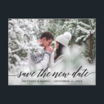 Het moderne Manuscript van de Calligrafie sparen d Briefkaart<br><div class="desc">Het moderne Manuscript van de Kalligrafie sparen de Nieuwe Daduwweduwen van de Datum het Uitgestelde Nieuwe Aankondiging van de Datum Briefkaart van de Foto</div>