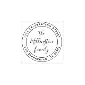 Het moderne Manuscript van de Familienaam Ronde Ad Rubberstempel (Afrduk)