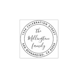 Het moderne Manuscript van de Familienaam Ronde Ad Rubberstempel