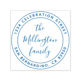 Het moderne Manuscript van de Familienaam Ronde Ad Zelfinktende Stempel