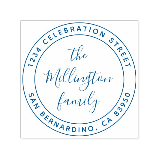 Het moderne Manuscript van de Familienaam Ronde Ad Zelfinktende Stempel (Design)