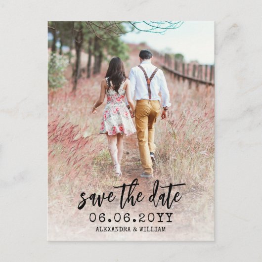 Het moderne Manuscript van de Foto Boho sparen het Aankondigingskaart (Voorkant)