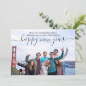 Het moderne Manuscript van de Foto van de Familie  Feestdagenkaart (Staand voorkant)