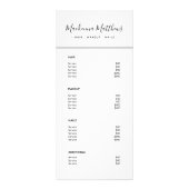 Het moderne Manuscript van de Handtekening Witte M Reclamekaart (Voorkant)