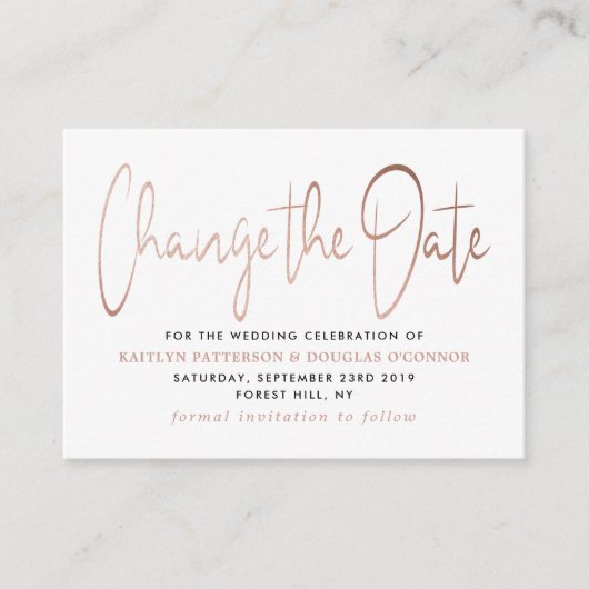 Het moderne Manuscript van de Roos Gold Foil veran Informatiekaartje (Voorkant)