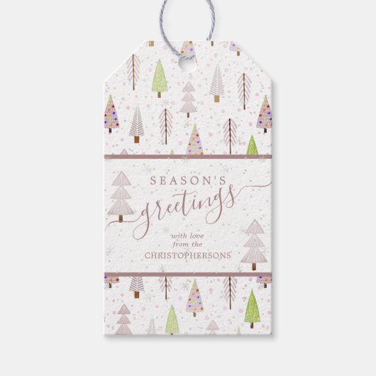 Het moderne Manuscript van de SEIZOEN van de Kerst Cadeaulabel (Voorkant)