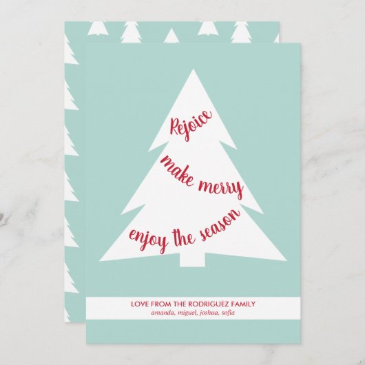 Het moderne Manuscript van de Vakantie van de Kers Feestdagenkaart (Voorkant / Achterkant)