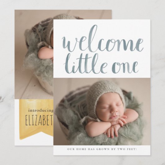 Het moderne Manuscript van de Waterverf Eenvoudige Aankondiging (Voorkant / Achterkant)