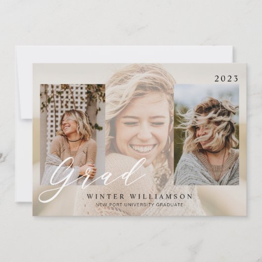 Het moderne Manuscript van het Afstudeerder Cream  Kaart (Voorkant)
