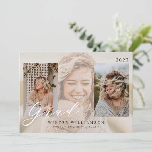 Het moderne Manuscript van het Afstudeerder Cream  Kaart (Staand voorkant)