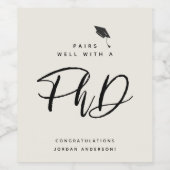 Het moderne Manuscript van het Afstuderen felicite Wijn Etiket (Enkel label)