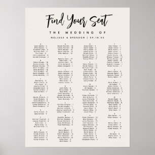 Het moderne Manuscript van Off-White alfabetische  Poster