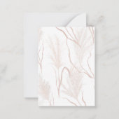Het moderne Manuscript van Pampas grass Floral spa Notitiekaartje (Achterkant)