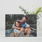 Het moderne Manuscript van Trendy dat Gehuwd wordt Save The Date (Staand voorkant)