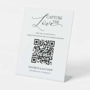 Het moderne Manuscript vangt de Liefde met Code QR Reclamebord Met Voetstuk