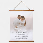 Het moderne Manuscript Vertical Foto Weddenschap W Hangend Wandkleed (Voorkant)