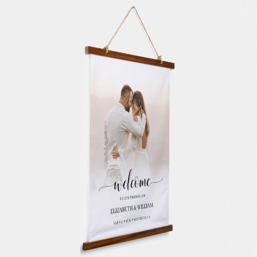 Het moderne Manuscript Vertical Foto Weddenschap W Hangend Wandkleed (Gebogen)