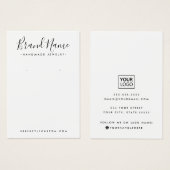 Het moderne manuscript voegt logo witte oorringpas visitekaartje (Voorkant /achterkant)