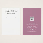 Het moderne manuscript voegt logo witte oorringpas visitekaartje (Voorkant /achterkant)