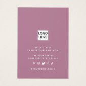 Het moderne manuscript voegt logo witte oorringpas visitekaartje (Achterkant)