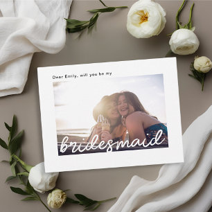 Het moderne Manuscript zal u Mijn Bridesmaid zijn Uitnodiging Briefkaart