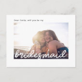 Het moderne Manuscript zal u Mijn Bridesmaid zijn Uitnodiging Briefkaart (Voorkant)