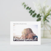 Het moderne Manuscript zal u Mijn Bridesmaid zijn Uitnodiging Briefkaart (Staand voorkant)