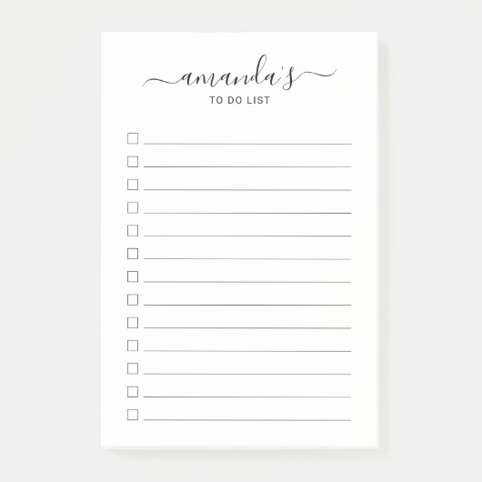 Het moderne Manuscript zwart en wit om Post-it van Post-it® Notes (Voorkant)