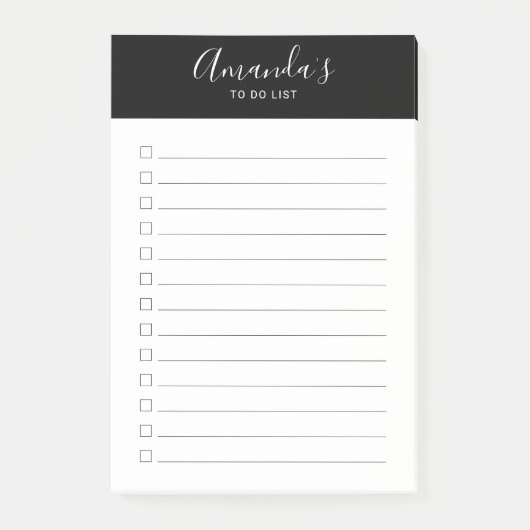 Het moderne Manuscript zwart en wit om Post-it van Post-it® Notes (Voorkant)