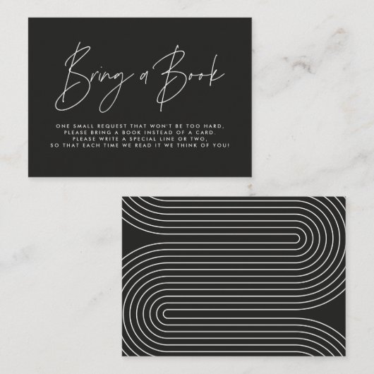 Het moderne manuscript zwarte baby shower brengt e notitiekaartje (Voorkant / Achterkant)