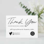 Het moderne manuscript zwarte en witte orde bedank bedankkaart (Staand voorkant)