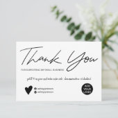 Het moderne manuscript zwarte en witte orde bedank kaart (Staand voorkant)