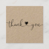 het moderne manuscripthart bedankt u voor uw orde vierkante visitekaartje (Voorkant)